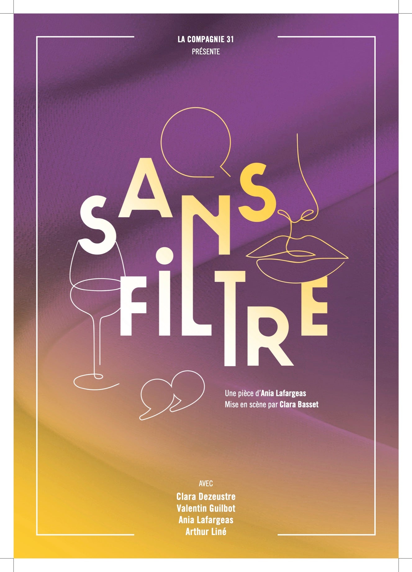 SANS FILTRE vendredi 27 et samedi 28 mars à 21h et dimanche 29 mars à 17h