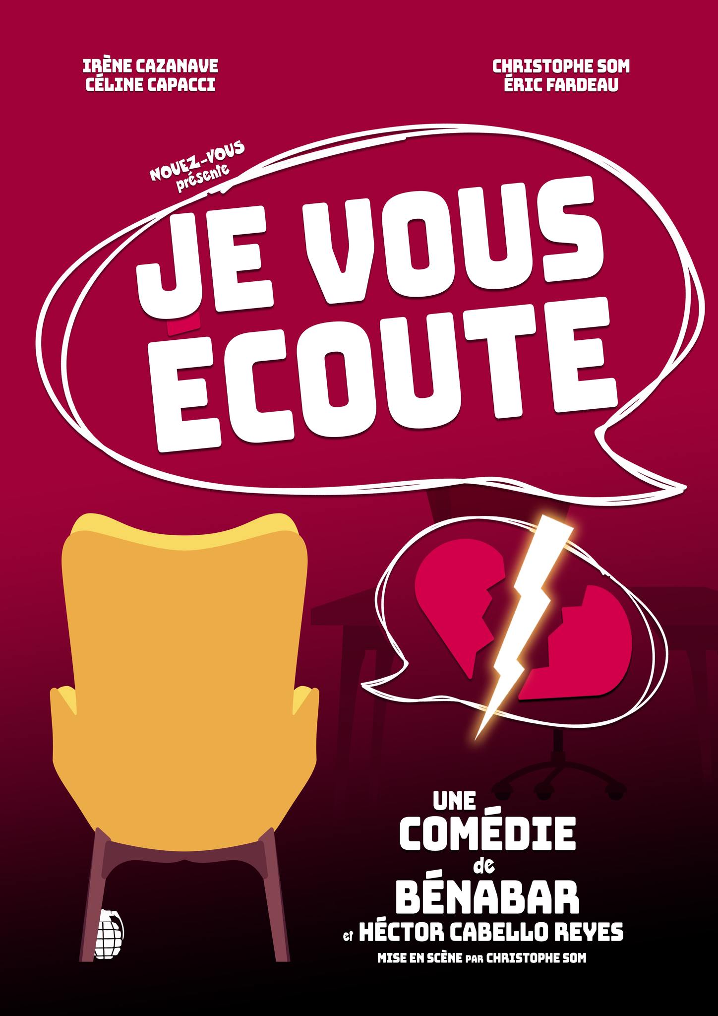 JE VOUS ÉCOUTE vendredi 28 et samedi 29 août à 20h30